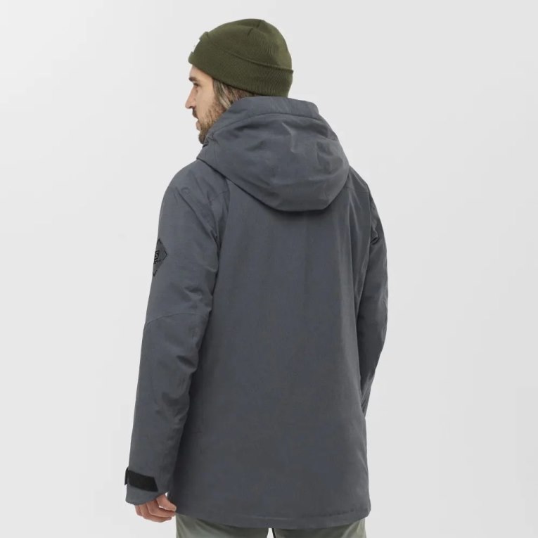 Salomon Stance Cargo Insulated Hooded Men's Ski Jackets Black | CA 13C78